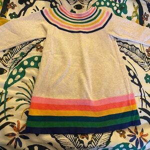 Hanna Andersson 4T Cotton Cream & Colorful Stripe Knit Dress